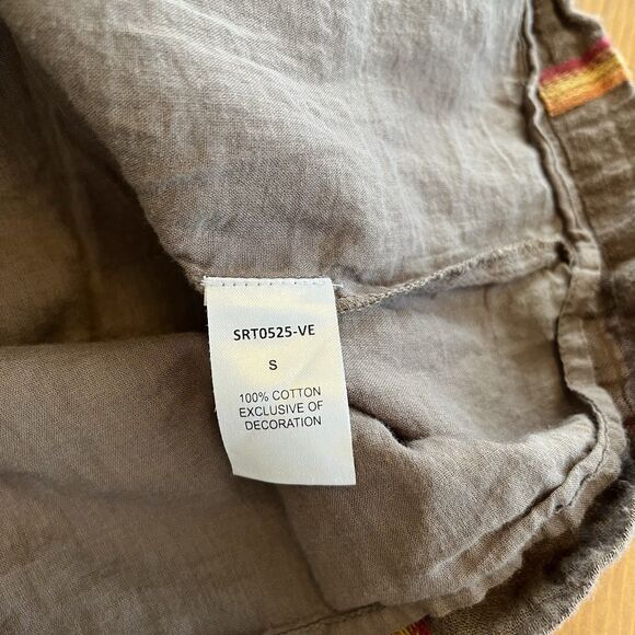 THML Women's Dress Size Small Brown Embroidered V-Neck Sleeveless Cotton Boho - Picture 12 of 16